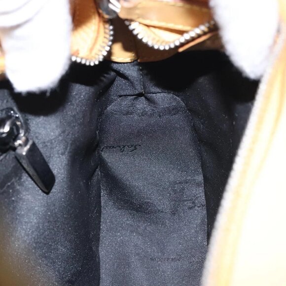 Salvatore Ferragamo Sunflower Shoulder Bag Canvas Yellow Auth 133137 - Picture 13 of 16